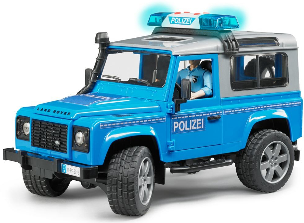 Bruder Policajné auto Land Rover s policajtom