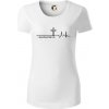 Jesus Saved My Life kríž ekg - Dámske tričko z organickej bavlny Origin (GOTS) - XL ( Biela ) Jesus Saved My Life kríž ekg - Dámske tričko z organickej bavlny Origin (GOTS) - XL ( Biela )