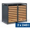 Prístrešok na 2 popolnice 240 l, 1160 x 1340 x 800 mm, dekor dreva Prístrešok na 2 popolnice 240 l, 1160 x 1340 x 800 mm, dekor dreva