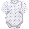 Dojčenské celorozopínacie body NEW BABY Classic II sivé s hviezdičkami Dojčenské celorozopínacie body NEW BABY Classic II sivé s hviezdičkami