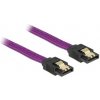 Delock SATA kabel 6 Gb/s 50 cm přímý/přímý, kovové svorky, fialový Premium