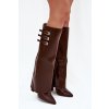 Boto Dámske Čižmy Na Opätku Otočený Zvršok Pásky S Prackami Čokoládové Nirisa hnedá 39 Boto 5905677540260 Boto Dámske Čižmy Na Opätku Otočený Zvršok Pásky S Prackami Čokoládové Nirisa hnedá 39 Boto 5905677540260