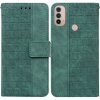 Peňaženkové kožené puzdro Geometric Embossed na Motorola Moto E20 / E30 / E40 - Zelená Peňaženkové kožené puzdro Geometric Embossed na Motorola Moto E20 / E30 / E40 - Zelená