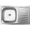 Kuchinox Kuchinox, nerezový 1-komorový drez 800x500x155 mm + sifón, hladký dekor, oceľová, LAV-SK2_211T Kuchinox Kuchinox, nerezový 1-komorový drez 800x500x155 mm + sifón, hladký dekor, oceľová, LAV-SK2_211T