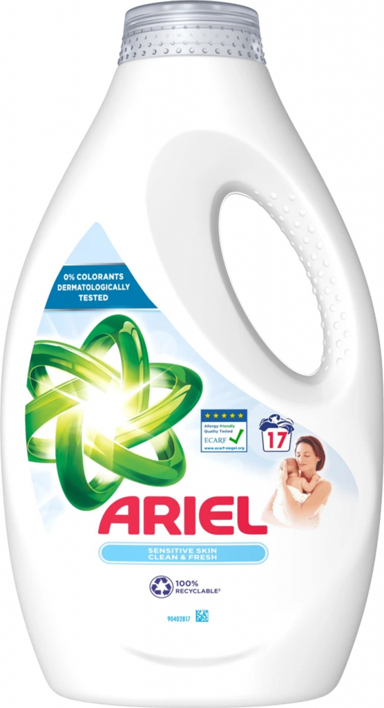 Ariel Sensitive Skin tekutý prací gél na jemné a detské oblečenie 17 PD 850 ml