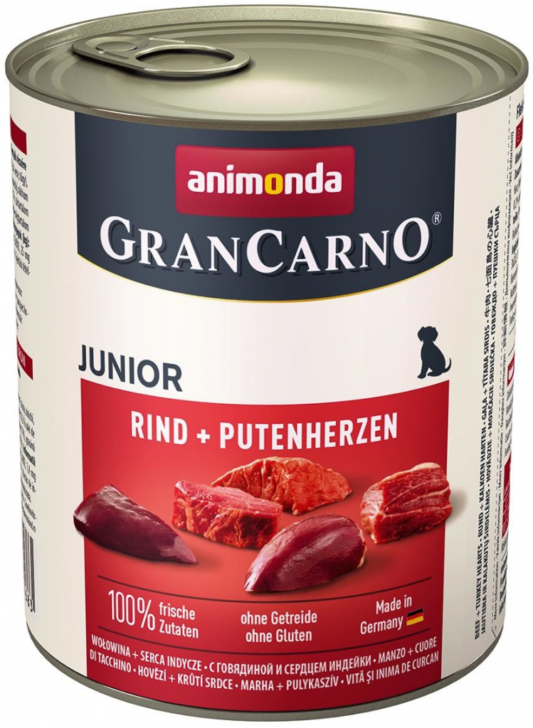 Animonda Gran Carno Junior hovädzie & morčacie srdcia 0,8 kg