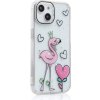 AppleMix Kryt pre Apple iPhone 13 / 14 - plastový / gumový - priehľadný - flamingo AppleMix Kryt pre Apple iPhone 13 / 14 - plastový / gumový - priehľadný - flamingo