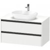 Duravit Ketho.2 - Umývadlová skrinka s výrezom, 57x100x55 cm, 2 zásuvky, matná biela K24896018180000 Duravit Ketho.2 - Umývadlová skrinka s výrezom, 57x100x55 cm, 2 zásuvky, matná biela K24896018180000