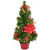 BerryHome Stromček ozdobený červenou ponsetiou 45 cm BerryHome Stromček ozdobený červenou ponsetiou 45 cm