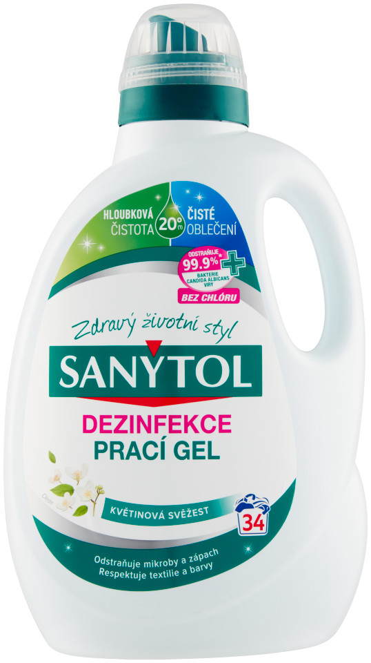 Sanytol dezinfekce prací gel s vůní květů 1,7 l 34 PD