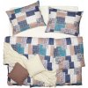 SCANquilt Obliečky KLASIK patchwork modrá biela hnedá bežný 1x paplón 140x200 + 1x vankúš 70x90 cm SCANquilt Obliečky KLASIK patchwork modrá biela hnedá bežný 1x paplón 140x200 + 1x vankúš 70x90 cm