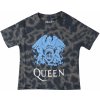 Tričko metal ROCK OFF Queen Blue Crest Čierna Tričko metal ROCK OFF Queen Blue Crest Čierna