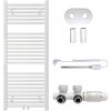CERANO - Kúpeľňový radiátorový set Lincoln - kombinované vykurovanie, termo tyč - stredové pripojenie 50 mm - 366W - biela matná - 1200x500 mm CERANO - Kúpeľňový radiátorový set Lincoln - kombinované vykurovanie, termo tyč - stredové pripojenie 50 mm - 366W - biela matná - 1200x500 mm
