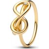 Pandora Pozlátený prsteň Uzol nekonečna s kubickými zirkónmi Shine Moments 163759C01 60 mm Pandora Pozlátený prsteň Uzol nekonečna s kubickými zirkónmi Shine Moments 163759C01 60 mm
