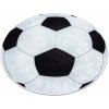 Prateľný protišmykový okrúhly koberec JUNIOR 51553.802 Futbalová lopta, čierno - biely Prateľný protišmykový okrúhly koberec JUNIOR 51553.802 Futbalová lopta, čierno - biely