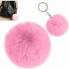 Prívesok na kľúče s kožušinkou ružový Prívesok na kľúče s kožušinkou ružový