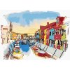ZUTY Maľovanie podľa čísel OSTROV BURANO V BENÁTKACH Rámovanie vypnuté plátno na rám Rozmer 80 x 100 cm