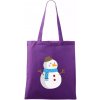 Snehuliak so šálom - Taška bavlnená - 42 x 38 cm ( Fialová ) Snehuliak so šálom - Taška bavlnená - 42 x 38 cm ( Fialová )