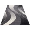 Chemex Moderný koberec Tap - vlnky 5 - tmavo sivý/biely Rozmer koberca: 60x100 cm Chemex Moderný koberec Tap - vlnky 5 - tmavo sivý/biely Rozmer koberca: 60x100 cm