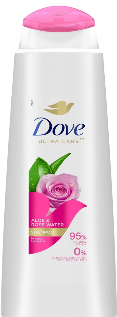 Dove Aloe Vera a ružová voda 2v1 Hydratačný šampón na vlasy 400 ml