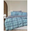 Modré 4-dielne predĺžené obliečky na dvojlôžko s plachtou 200x220 cm Ekose – Mila Home Modré 4-dielne predĺžené obliečky na dvojlôžko s plachtou 200x220 cm Ekose – Mila Home