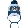 New Baby Zimná detská čiapočka okuliarky svetlo modrá