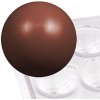 Contacto Silikonová forma z polykarbonátu na čokoládky polokoule 6751/013 hnědá