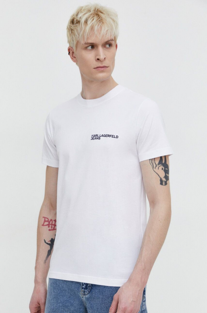 Karl Lagerfeld Jeans pánske tričko biele