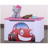 Detská komoda na hračky - auto ružová Detská komoda na hračky - auto ružová