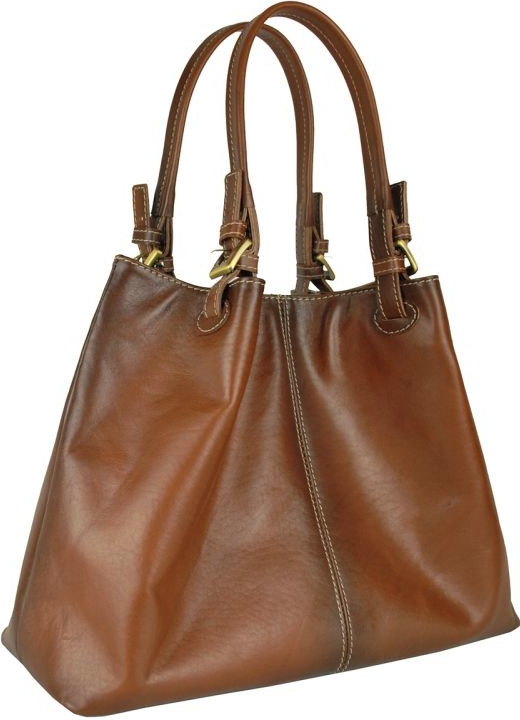 Dámska kožená kabelka shopper ručne farbená a tieňovaná svetlo hnedá