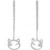 Silvego Strieborné prevliekacie náušnice mačka Betty s čírym Brilliance Zirconia MW15320E Silvego Strieborné prevliekacie náušnice mačka Betty s čírym Brilliance Zirconia MW15320E