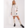 Svetlobéžové mikinové šaty s vreckami RV-TU-9224.95P-light beige S/M Svetlobéžové mikinové šaty s vreckami RV-TU-9224.95P-light beige S/M