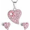 Evolution Group sada s krištálmi Swarovski náušnice a prívesok ružová srdce 39170.3 light rose Evolution Group sada s krištálmi Swarovski náušnice a prívesok ružová srdce 39170.3 light rose