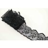 Vyšívaná čipka na tyle - čierna - šírka 4 cm Vyšívaná čipka na tyle - čierna - šírka 4 cm