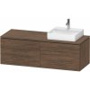 DURAVIT L-Cube závesná skrinka pod umývadlo na dosku (umývadlo vpravo), 4 zásuvky, 1420 x 550 x 482 mm, orech tmavý, LC4870R21210000 DURAVIT L-Cube závesná skrinka pod umývadlo na dosku (umývadlo vpravo), 4 zásuvky, 1420 x 550 x 482 mm, orech tmavý, LC4870R21210000