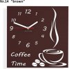 Oranžové hodiny na stenu Coffee Time Tmavohnedá Oranžové hodiny na stenu Coffee Time Tmavohnedá