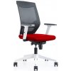 Kancelárska stolička Rocada 908W-2, červený látkový sedák, čierne sieťované operadlo, biela konštrukcia, nastaviteľné podrúčky a bedrová opierka Kancelárska stolička Rocada 908W-2, červený látkový sedák, čierne sieťované operadlo, biela konštrukcia, nastaviteľné podrúčky a bedrová opierka