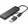 Vention CHTBB rozbočovač rozhraní USB 3.2 Gen 1 (3.1 Gen 1) Type-A + Type-C 5000 Mbit/s Černá Vention CHTBB rozbočovač rozhraní USB 3.2 Gen 1 (3.1 Gen 1) Type-A + Type-C 5000 Mbit/s Černá