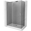 Mexen Omega, sprchový kút s posuvnými dverami 140 (dvere) x 80 (stena) cm, 8mm šedé sklo, chrómový profil + slim sprchová vanička biela + chrómový sifón, 825-140-080-01-40-4010 Mexen Omega, sprchový kút s posuvnými dverami 140 (dvere) x 80 (stena) cm, 8mm šedé sklo, chrómový profil + slim sprchová vanička biela + chrómový sifón, 825-140-080-01-40-4010