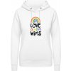 AWDis Dúhová Mikina s Nápisom Love Always Wins - Arktická biela - S - Dámske AWDis Dúhová Mikina s Nápisom Love Always Wins - Arktická biela - S - Dámske