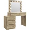 Bestent Toaletný stolík s LED zrkadlom Vanessa Dub craft Bestent Toaletný stolík s LED zrkadlom Vanessa Dub craft
