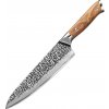 IZMAEL Damaškový kuchynský nôž Zayoku Chef/Hnedá 21.2 cm