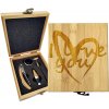 Sablio Darčeková sada na víno I Love you srdce: 147×168×49 mm Sablio Darčeková sada na víno I Love you srdce: 147×168×49 mm