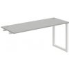 Pracovný stôl UNI O, k pozdĺ. reťazeniu, 160x75,5x60 cm, sivá/biela Pracovný stôl UNI O, k pozdĺ. reťazeniu, 160x75,5x60 cm, sivá/biela