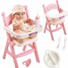 Lalka z krzesełkiem do karmienia a príslušenstvom, cumlík, tanierik, fľaša Lalka z krzesełkiem do karmienia a príslušenstvom, cumlík, tanierik, fľaša