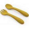 Malý Ježko Detský silikónový príbor DÚHA Mustard Yellow Pridať: bez puzdrom 2 ks