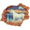 Nálepka 3D diera na stenu White horse lake 90x70 cm Nálepka 3D diera na stenu White horse lake 90x70 cm