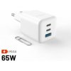 FIXED GaN Mini Sieťová nabíjačka s 2xUSB-C a USB výstupom a podporou PD, 65W, biela FIXCG65M-2C1A-WH FIXED GaN Mini Sieťová nabíjačka s 2xUSB-C a USB výstupom a podporou PD, 65W, biela FIXCG65M-2C1A-WH