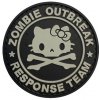 WARAGOD Zombie Outbreak Kitty PVC nášivka, čierno sivá WARAGOD Zombie Outbreak Kitty PVC nášivka, čierno sivá