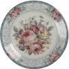 Clayre & Eef Porcelánový dezertný tanierik so zlatou linkou Peony Rosé 21 x 2 cm Clayre & Eef Porcelánový dezertný tanierik so zlatou linkou Peony Rosé 21 x 2 cm